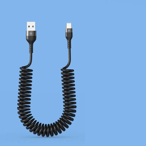 Spring Stretching Data Cable Mobile Phone Car USB - Image 4