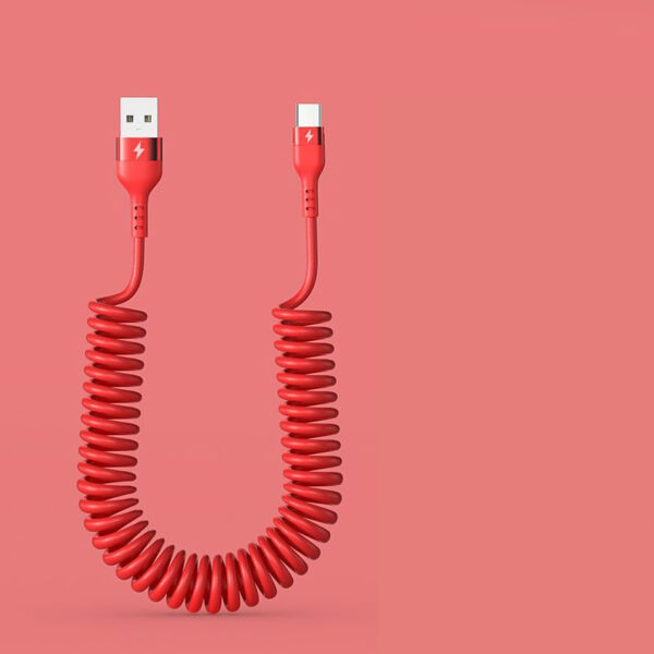 Spring Stretching Data Cable Mobile Phone Car USB - Image 3